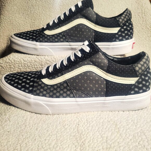 Vans Old Skool 'Tie Print Patchwork' Men's Black/White/Gray Sneakers - Size 11 - Picture 1 of 9